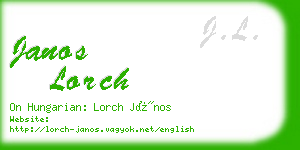 janos lorch business card